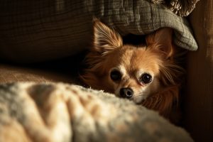 Mon chien se cache souvent sous le canapé ou ailleurs : pourquoi ?
